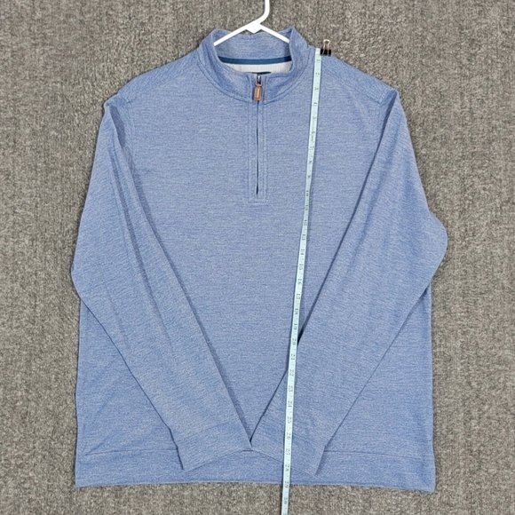 Fairlane Sweater Mens Large Blue 1/4 Zip Long Sleeve Athletic Pullover Shirt - Picture 3 of 11